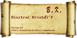 Bisztrai Kristóf névjegykártya